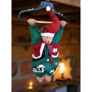 vintage cracker barrel fabric hanging christmas bear stocking